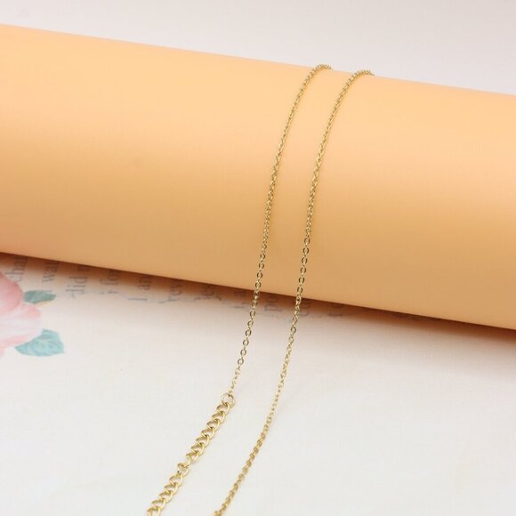 Elegant Yellow Gold Flower Charm Necklace, XPNL0360 - Picture 11 of 12